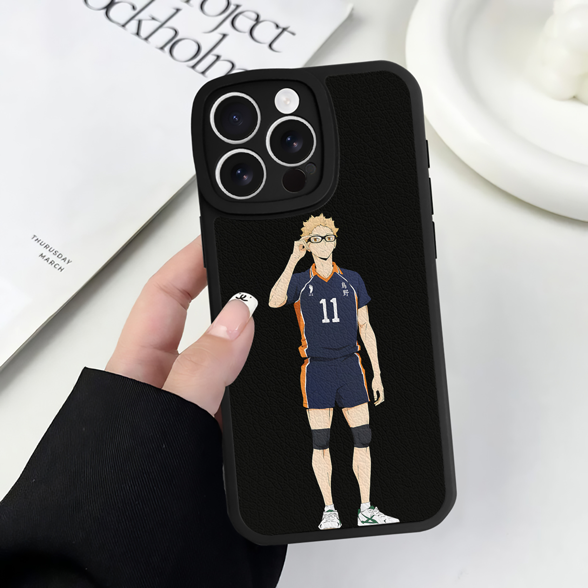 （画像用） ハイキュー!! Haikyu!! 【iPhone 16シリーズ対応】シリコンスマホケース（レザー調） 材質：シリコン